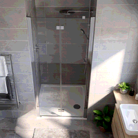 Sealey DH305 Bi-Fold Shower Door 800 x 1850mm, 6mm Tempered Glass, Reversible - Chrome