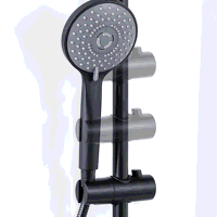 Sealey DH315 Thermostatic Shower Mixer Set, 20cm Round Head, Adjustable Rail - Black