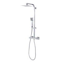 Sealey DH316 Thermostatic Shower Mixer Set, 20x20cm Square Head, Adjustable Rail - Chrome