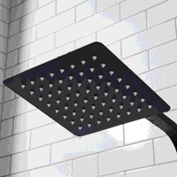 Sealey DH317 Thermostatic Shower Mixer Set, 20x20cm Square Head, Adjustable Rail - Black