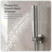 Sealey DH318 Concealed Thermostatic Shower Set 20cm Round Head  Hand Shower - Chrome