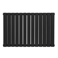 Sealey DH346 Baridi Horizontal Radiator Contemporary Double Flat Panel Design 600 x 910mm  Black