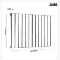 Sealey DH351 Baridi Horizontal Radiator Contemporary Double Flat Panel Design 600 x 910mm  White