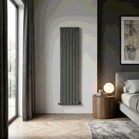 Sealey DH353 Baridi Vertical Radiator Contemporary Double Flat Panel Design 420 x 1800mm  Anthracite