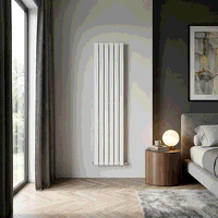 Sealey DH355 Baridi Vertical Radiator Contemporary Double Flat Panel Design 420 x 1800mm  White