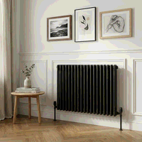 Sealey DH363 Baridi Horizontal Traditional 2 Column Radiator 600 x 832mm  Black