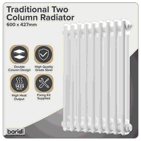 Sealey DH366 Baridi Horizontal Traditional 2 Column Radiator 600 x 427mm  White