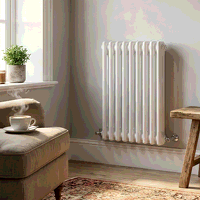 Sealey DH366 Baridi Horizontal Traditional 2 Column Radiator 600 x 427mm  White