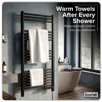 Sealey DH371 Baridi Electric Heated Towel Rail 1085 x 535mm with LED Display  Black