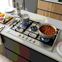 Sealey DH382 Baridi 90cm Gas Hob Stainless Steel with 5 Burners, Cast Iron Supports  Auto Ignition 11kW