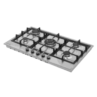 Sealey DH382 Baridi 90cm Gas Hob Stainless Steel with 5 Burners, Cast Iron Supports  Auto Ignition 11kW