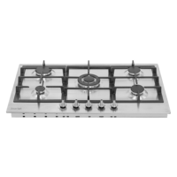 Sealey DH382 Baridi 90cm Gas Hob Stainless Steel with 5 Burners, Cast Iron Supports  Auto Ignition 11kW