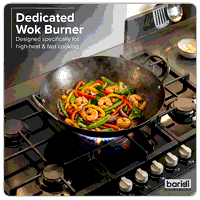 Sealey DH383 Baridi 90cm Gas Hob Black Glass with 5 Burners, Cast Iron Supports  Auto Ignition 11kW