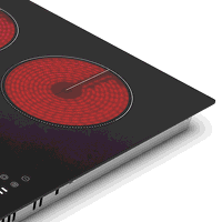 Sealey DH389 Baridi Integrated Ceramic Hob with 5 Cooking Zones 90cm - Black Glass