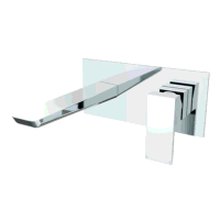Sealey DH396 Baridi Wall Mounting Basin Mixer Tap, Square - Chrome