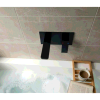 Sealey DH397 Baridi Wall Mounting Basin Mixer Tap, Square - Matt Black
