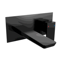 Sealey DH397 Baridi Wall Mounting Basin Mixer Tap, Square - Matt Black