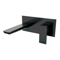 Sealey DH397 Baridi Wall Mounting Basin Mixer Tap, Square - Matt Black