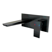Sealey DH397 Baridi Wall Mounting Basin Mixer Tap, Square - Matt Black