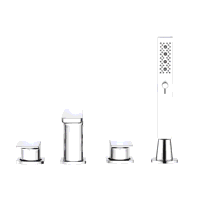 Sealey DH398 Baridi Bath Mounting 4-Hole Mixer Tap with Shower Head - Chrome