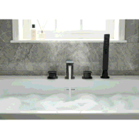 Sealey DH399 Baridi Bath Mounting 4-Hole Mixer Tap with Shower Head - Matt Black