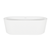 Sealey DH419 Baridi Double-Ended Fluted Design Bath with Slim Rim 150cm  Gloss White