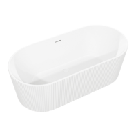 Sealey DH420 Baridi Double-Ended Fluted Design Bath with Slim Rim 168cm  Gloss White