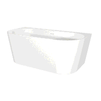 Sealey DH421 Baridi Back-to-Wall Slim Rim Bath with Overflow System 150cm  Gloss White