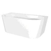 Sealey DH422 Baridi Back-to-Wall Slim Rim Bath with Overflow System 170cm  Gloss White