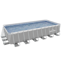 Sealey DL151 Dellonda Deluxe Steel Frame Rectangular Swimming Pool with Step Ladder  Filter Pump 25ft