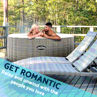 Sealey DL90 Dellonda 2-4 Person Inflatable Hot Tub Spa with Smart Pump - Rattan Effect