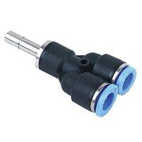 4mm Equal Stem Y Piece Black & Blue Push-In Fitting