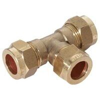 22mm Equal Tee Brass Compression Fitting