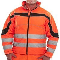 Eton Hi-Viz Soft Shell Jacket Orange / Black L