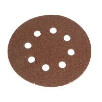 Faithfull Hook and Loop Sanding Disc DID3 Holed 125mm x 80G (Pack of 5)