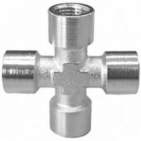 1/8inch BSPP Female Equal Cross Nickel Plated Brass Threaded Adaptor