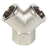 1/8inch BSPP Female Y Connector Nickel Plated Brass Threaded Adaptor