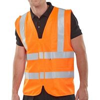 Fire Retardant Hi-Vis Waistcoat Orange XXXXL
