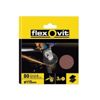 Flexovit Aluminium Oxide Fibre Disc 115mm Fine 80G (Pack of 10)