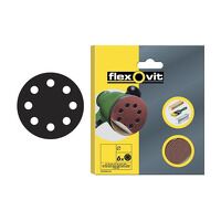 Flexovit Hook and Loop Sanding Disc 150mm Fine 120G (Pack of 6)