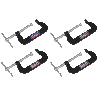 Sealey GCC02 Junior C-Clamp 4pc Set - 76mm x ...