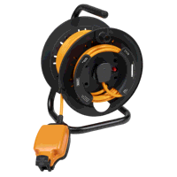 Sealey GCR25 25m IP54 Weatherproof In-line Socket with Thermal Cutout,  3m Additional Plug Cable