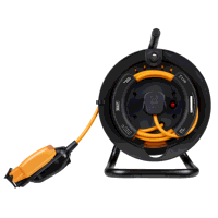 Sealey GCR25 25m IP54 Weatherproof In-line Socket with Thermal Cutout,  3m Additional Plug Cable
