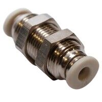 4mm Equal Bulkhead Connector Grey Push-In Fitting
