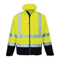 Hi-Vis Contrast Softshell (3L) (Yellow/Navy / L / R)