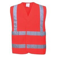 Hi-Vis Two Band & Brace Vest (Red / LXL / Reg...