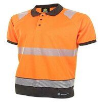 Hivis Two Tone Polo Shirt Short Sleeve Orange...