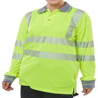 Hiviz Executive Long Sleeve Polo Saturn Yello...