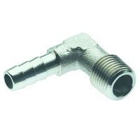 1/4inch BSPT x 6mm Hose Tail Elbow Nickel Plated Brass