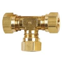10mm OD Brass Equal Tee Single Ferrule Compre...